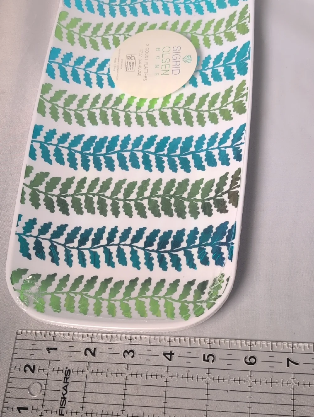 Sigrid Olsen Home 3 Count Platters Leafy Vine Print